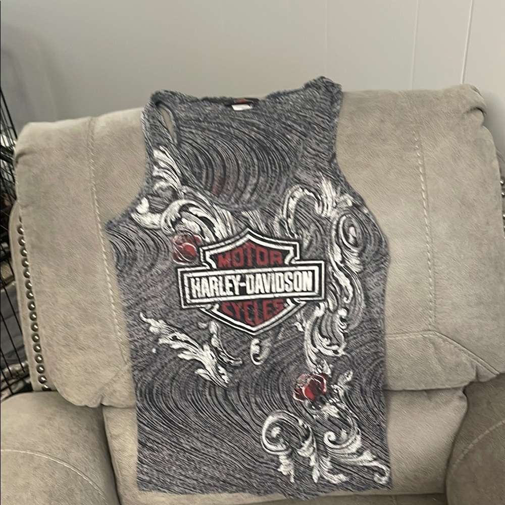 Harley-Davidson Black and White Tank Top